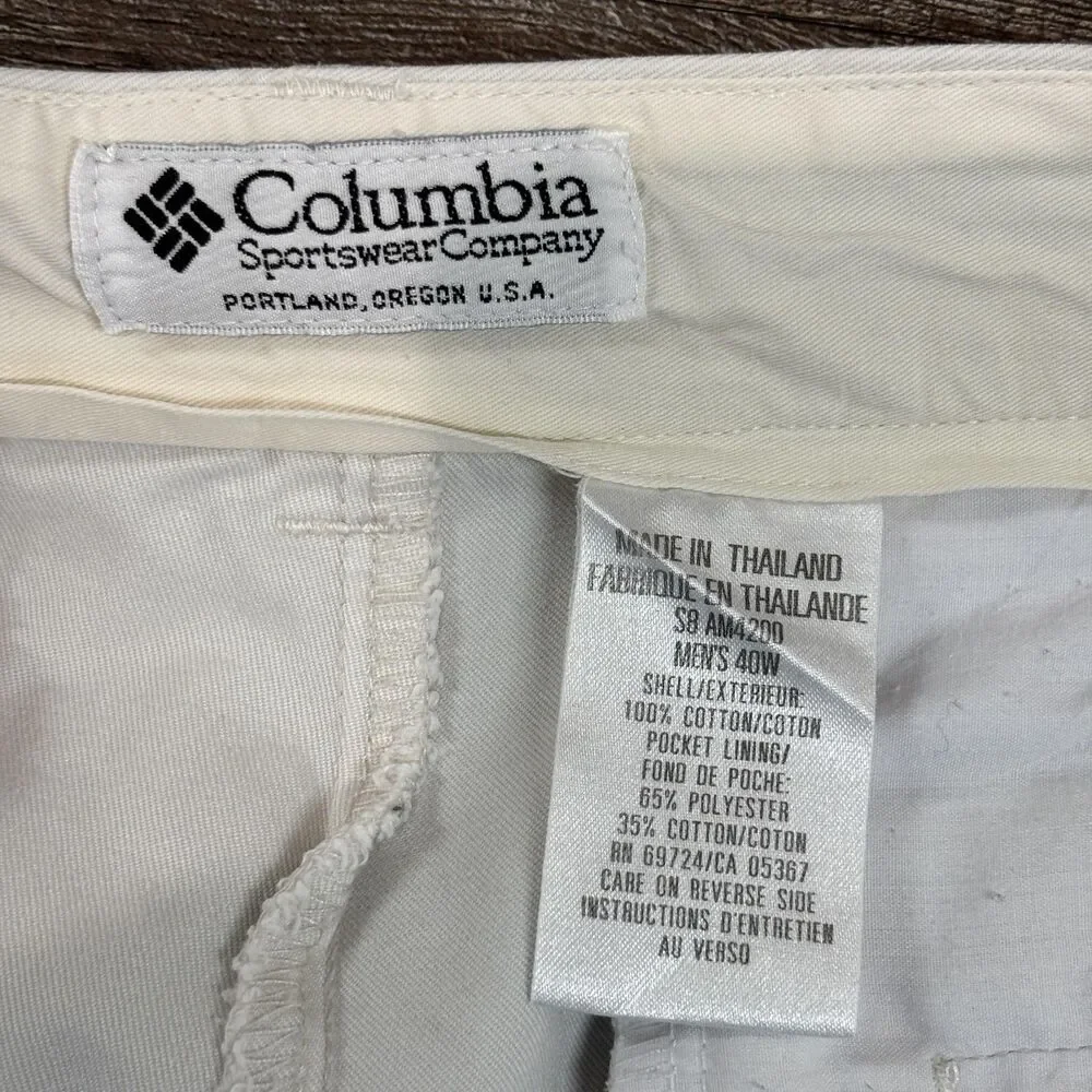 Columbia Shorts Men's 38 White Pleated 8